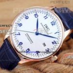 Perfect Replica IWC Portugieser Automatic Men's Watch Rose Gold Blue Arabic Markers